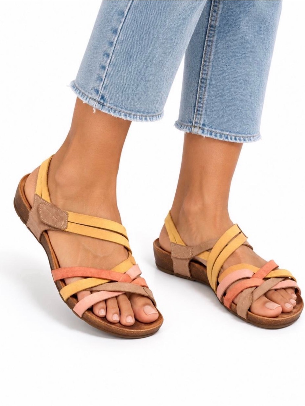 Inter-Bios Multicolor Leather Strappy Sandals | Size 38 | Made in Spain